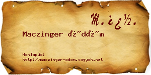Maczinger Ádám névjegykártya