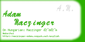 adam maczinger business card